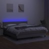 Boxspringbett mit Matratze & LED Hellgrau 180x200 cm Stoff