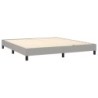 Boxspringbett mit Matratze & LED Hellgrau 180x200 cm Stoff