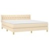 Boxspringbett mit Matratze Creme 180x200 cm Stoff