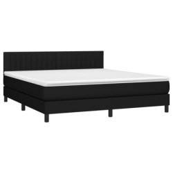 Boxspringbett mit Matratze Schwarz 180x200 cm Stoff