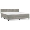 Boxspringbett mit Matratze Hellgrau 180x200 cm Samt