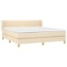 Boxspringbett mit Matratze Creme 180x200 cm Stoff