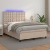 Boxspringbett mit Matratze & LED Cappuccino-Braun 140x200cm