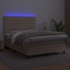 Boxspringbett mit Matratze & LED Cappuccino-Braun 140x200cm