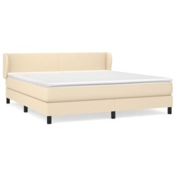 Boxspringbett mit Matratze Creme 180x200 cm Stoff