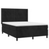 Boxspringbett mit Matratze Schwarz 140x190 cm Samt