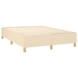 Boxspringbett mit Matratze Creme 140x190 cm Stoff