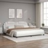 Bett mit Matratze Weiß 200x200 cm Kunstleder