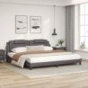 Bett mit Matratze Grau 200x200 cm Kunstleder