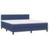 Boxspringbett mit Matratze Blau 180x200 cm Stoff