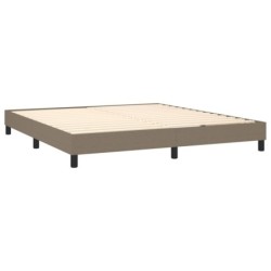 Boxspringbett mit Matratze & LED Taupe 160x200 cm Stoff