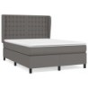 Boxspringbett mit Matratze Grau 140x200 cm Kunstleder