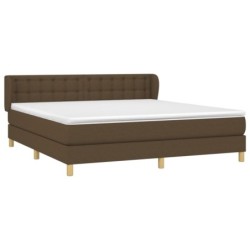 Boxspringbett mit Matratze Dunkelbraun 160x200 cm Stoff