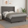 Boxspringbett mit Matratze Grau 140x200 cm Kunstleder