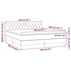 Boxspringbett mit Matratze Taupe 160x200 cm Stoff