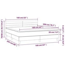 Boxspringbett mit Matratze Taupe 160x200 cm Stoff