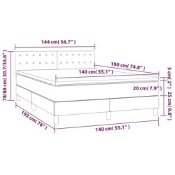 Boxspringbett mit Matratze & LED Schwarz 140x190 cm Stoff