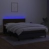 Boxspringbett mit Matratze & LED Schwarz 140x190 cm Stoff