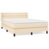 Boxspringbett mit Matratze Creme 140x190 cm Stoff