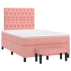 Boxspringbett mit Matratze Rosa 120x190 cm Samt