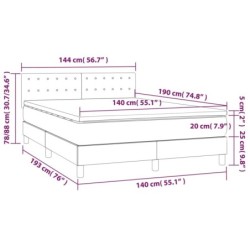 Boxspringbett mit Matratze Schwarz 140x190 cm Samt