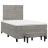 Boxspringbett mit Matratze Hellgrau 120x190 cm Samt