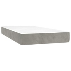 Boxspringbett mit Matratze Hellgrau 120x190 cm Samt