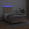 Boxspringbett mit Matratze & LED Cappuccino-Braun 120x190 cm