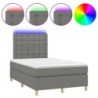 Boxspringbett mit Matratze & LED Dunkelgrau 120x190 cm Stoff