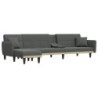 Schlafsofa in L-Form Dunkelgrau 275x140x70 cm Stoff