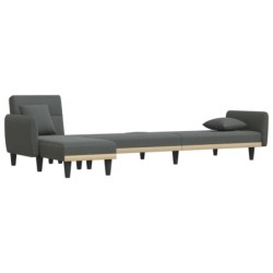 Schlafsofa in L-Form Dunkelgrau 275x140x70 cm Stoff