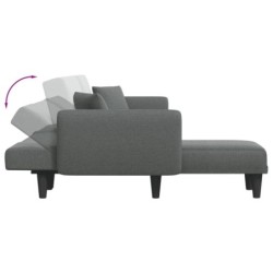 Schlafsofa in L-Form Dunkelgrau 275x140x70 cm Stoff