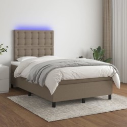 Boxspringbett mit Matratze & LED Taupe 120x190 cm Stoff