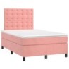 Boxspringbett mit Matratze & LED Rosa 120x190 cm Samt