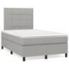 Boxspringbett mit Matratze Hellgrau 120x190 cm Stoff