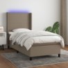 Boxspringbett mit Matratze & LED Taupe 100x200 cm Stoff