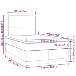 Boxspringbett mit Matratze Weiß 120x190 cm Kunstleder