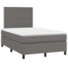 Boxspringbett mit Matratze Grau 120x190 cm Kunstleder