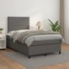 Boxspringbett mit Matratze Grau 120x190 cm Kunstleder