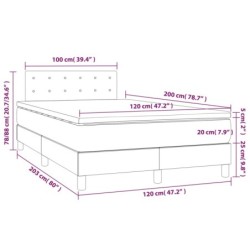 Boxspringbett mit Matratze & LED Dunkelblau 120x200 cm Samt