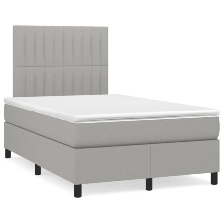 Boxspringbett mit Matratze Hellgrau 120x190 cm Stoff