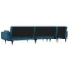 Schlafsofa in L-Form Blau 275x140x70 cm Samt