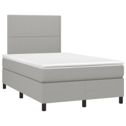 Boxspringbett mit Matratze Hellgrau 120x190 cm Stoff