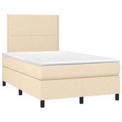 Boxspringbett mit Matratze Creme 120x190 cm Stoff