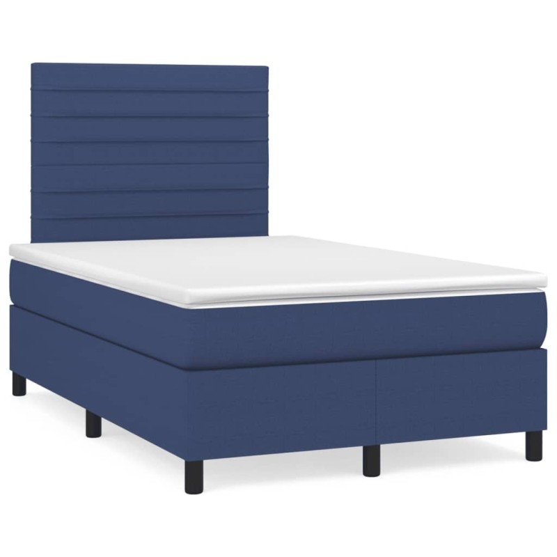 Boxspringbett mit Matratze Blau 120x190 cm Stoff