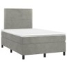 Boxspringbett mit Matratze Hellgrau 120x190 cm Samt