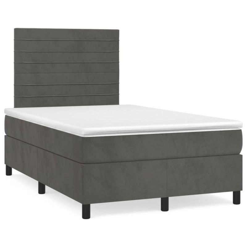 Boxspringbett mit Matratze Dunkelgrün 120x190 cm Samt