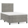 Boxspringbett mit Matratze Hellgrau 120x190 cm Samt