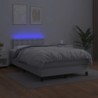 Boxspringbett mit Matratze & LED Weiß 120x190 cm Kunstleder