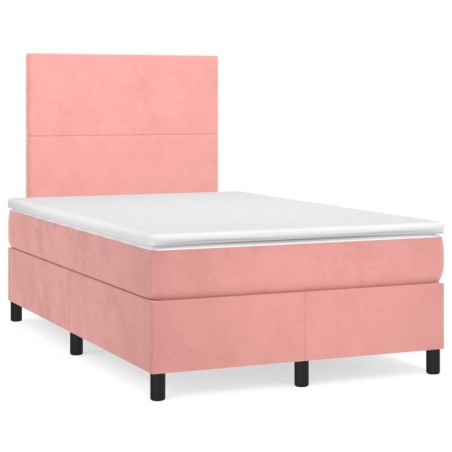 Boxspringbett mit Matratze Rosa 120x190 cm Samt